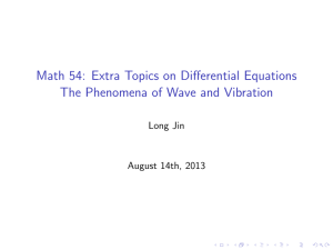Extra Topics on Differential Equations The Phenomena of
