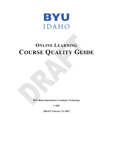 course quality guide - BYU