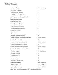 Table of Contents - American Association for Pediatric