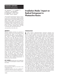 Irradiation modes' impact on radical entrapment in photoactive resins.