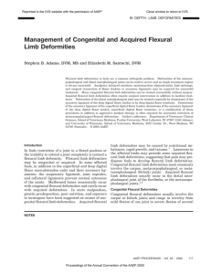 Management of Congenital and Acquired Flexural Limb