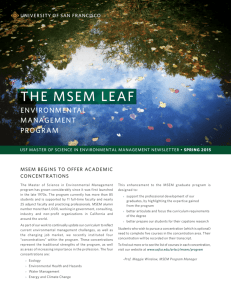 THE MSEM LEAF - University of San Francisco