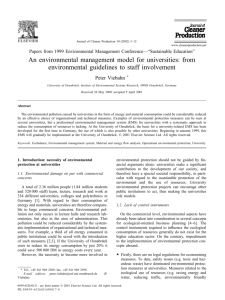 An environmental management model for universities: from