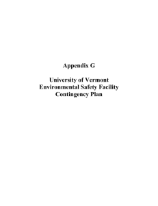 Appendix G University of Vermont Environmental Safety Facility