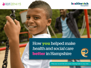 How youhelped make health and social care betterin Hampshire