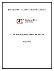 Student Handbook 2015-2016 - Undergraduate Assistantships