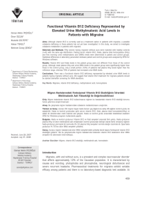 Functional Vitamin B12 Deficiency Represented by Elevated Urine