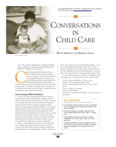CONVERSATIONS IN CHILD CARE