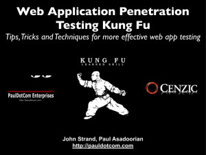 Web Application Penetration Testing Kung Fu