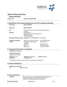 Material Safety Data Sheet Ethanol 99.9/UN