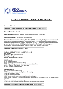 ETHANOL MATERIAL SAFETY DATA SHEET