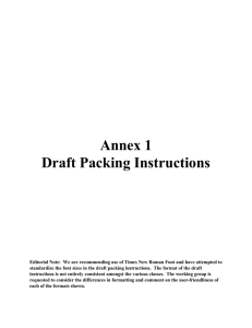 Annex 1 Draft Packing Instructions