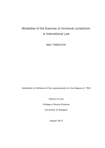 Modalities of the Exercise of Universal Jurisdiction in International Law