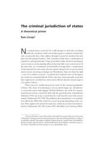The criminal jurisdiction of states
