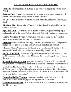 CHAPTER 22 CHEAT-CHEAT STUDY GUIDE Vietnam: French