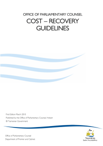 Cost-recovery guidelines - Department of Premier and Cabinet