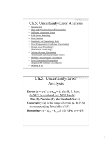 Ch.5: Uncertainty/Error Analysis
