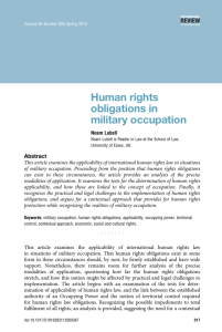 Human rights obligations in military occupation