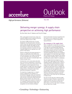 Delivering merger synergy: A supply chain perspective on