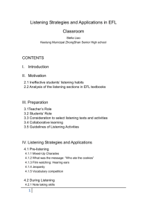 Listening Strategies and Applications in EFL Classroom