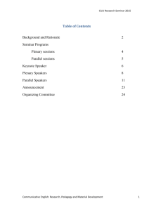 Table of Contents Background and Rationale 2 Seminar Programs