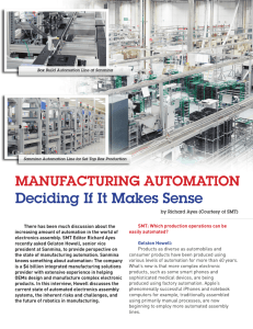 Manufacturing Automation - Deciding If It Makes Sense