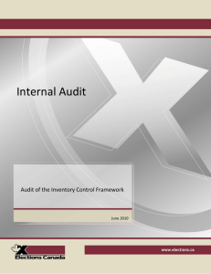 Audit of the Inventory Control Framework