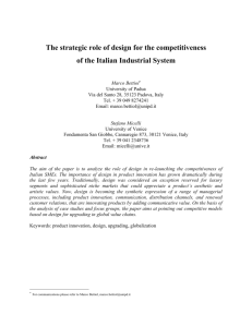 The strategic role of design for the competitiveness