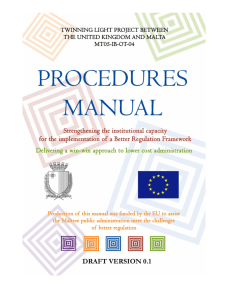 The Better Regulations Procedure Manual commissioned by