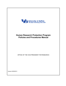 Human Research Protection Program Policies and Procedures