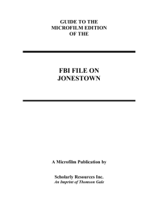 fbi file on jonestown - Gale