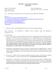 PHYS398C – Introduction to Radiation Spring 2014 ocw.mit.edu