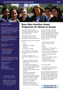 Booz Allen Hamilton Award Programme for Women in Europe