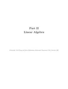 Part II Linear Algebra - the Ohio University Department of Mathematics