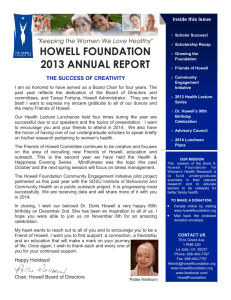 Fall 2013 - The Doris A. Howell Foundation for Women's Health
