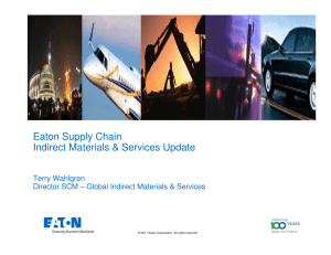 Eaton Supply Chain Indirect Materials & Services Update