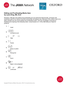 Editing and Proofreading Marks Quiz by Laura King, MA, ELS