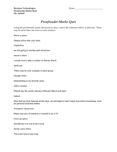 Proofreader Marks Quiz