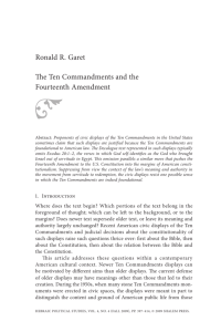The Ten Commandments and the Fourteenth Amendment