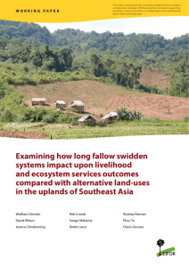 Examining how long fallow swidden systems impact upon livelihood