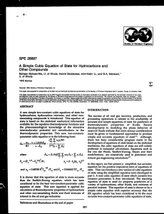 A Simple Cubic Equation of State for Hydrocarbons and Other