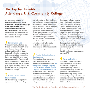 The Top Ten Benefits of Attending a U.S. Community College