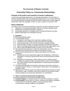 University Policy on: Community Partnerships