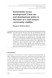 Community versus development? Land use and