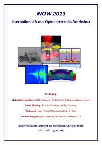 iNOW 2013 - Postgraduate Research on Photonics as an Enabling