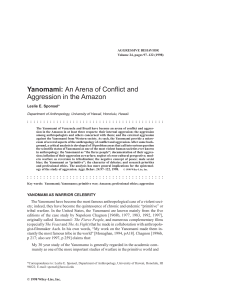 Yanomami: An Arena of Conflict and Aggression in