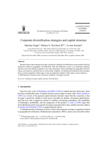 Corporate diversification strategies and capital structure