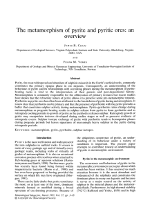 The metamorphism of pyrite and pyritic ores