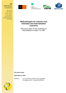 Methodologies for external cost estimates and