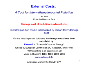 External Costs: A Tool for Internalizing Imported Pollution